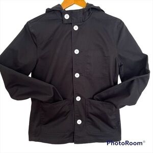 ASOS black bomber jacket. Hood. Relaxed oversize lightweight Fits Chest 34-36”